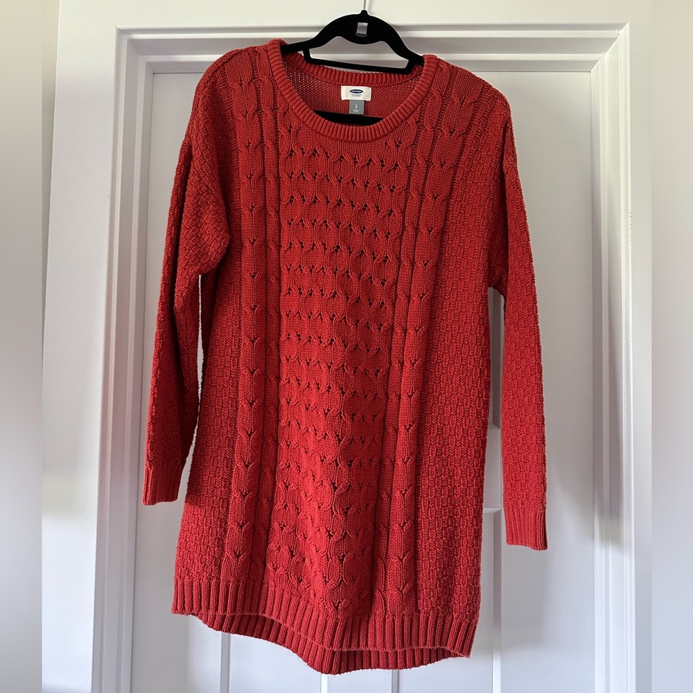 Rust Tunic-Length Sweater - ON Large